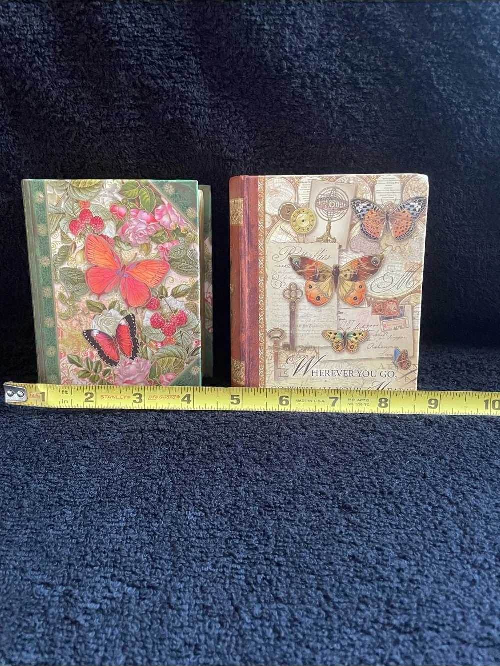 2 Vintage Punch Studio Style Mini Books with Hidden Note Pads